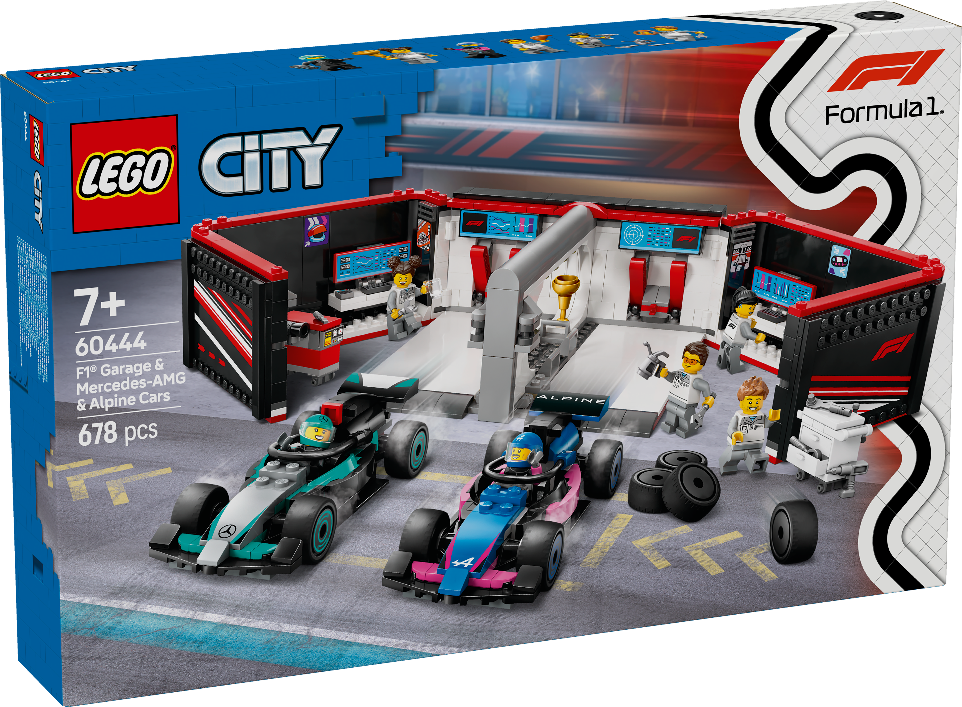 LEGO® City 60444 F1® Garage mit Mercedes-AMG & Alpine Rennautos