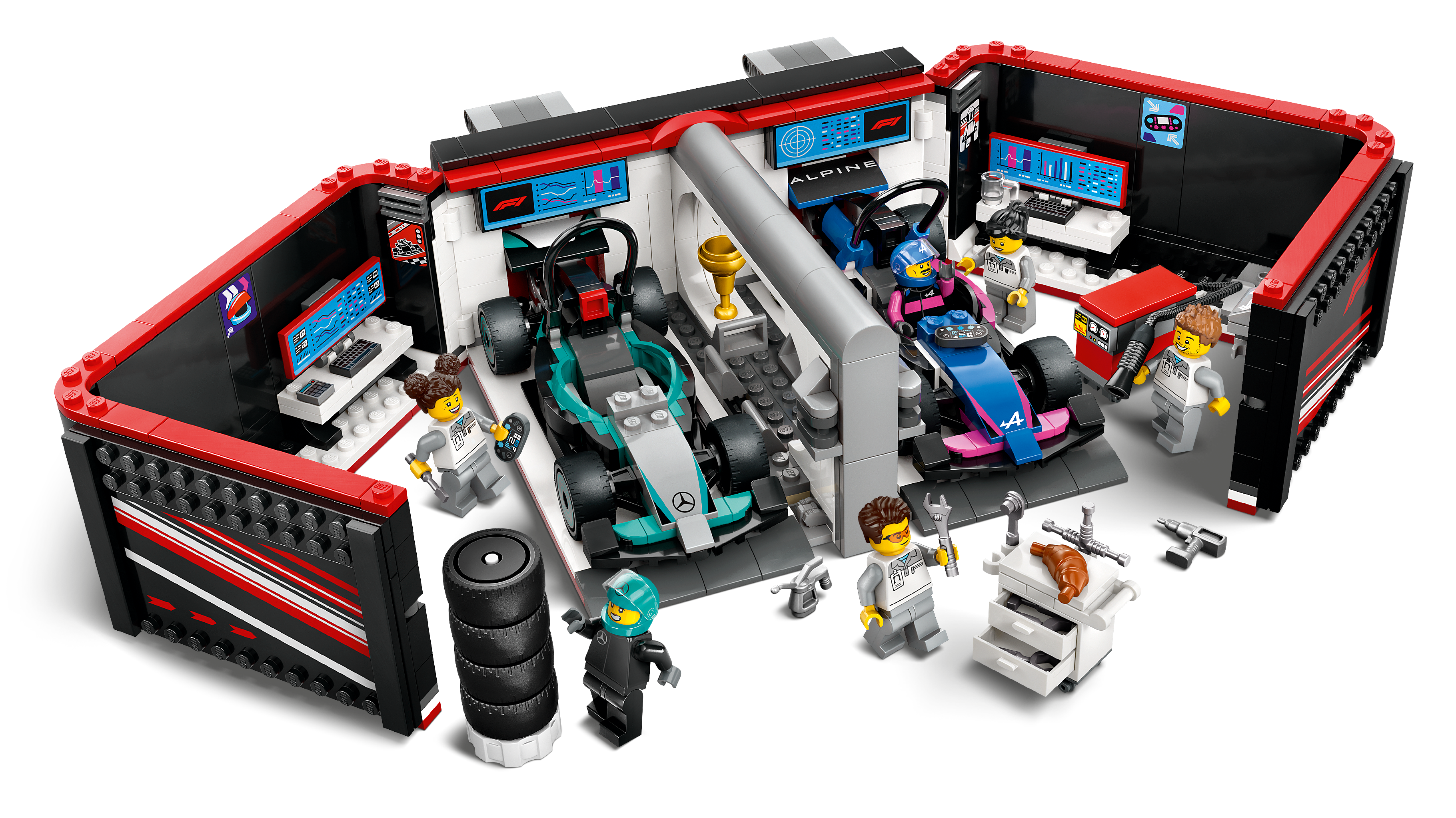 LEGO® City 60444 F1® Garage mit Mercedes-AMG & Alpine Rennautos